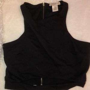 Black tank top with slit at the bottom